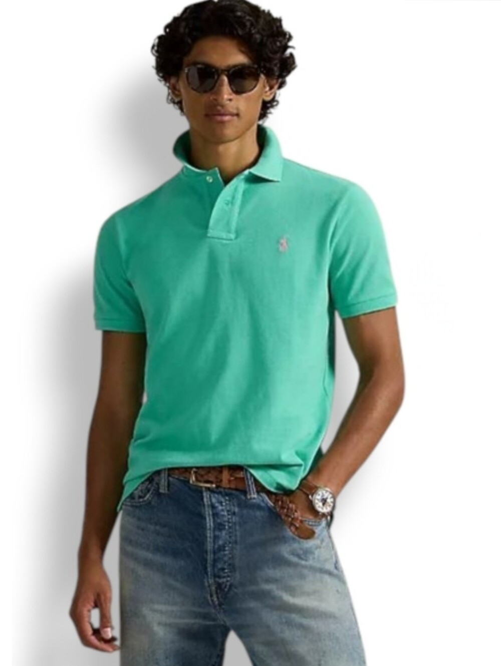 Polo Ralph Lauren Custom Slim Fit Mesh Polo Shirt Mint Green XL